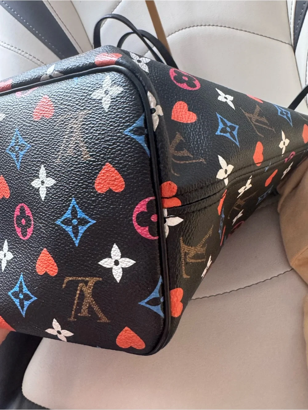 Louis Vuitton Black Monogram Playing Card Tote limited edition bag mm size